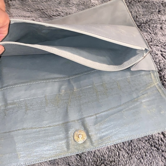 Vintage Christian Dior Soft Leather Clutch Handbag w/ outside & inside pockets. - Picture 4 of 16